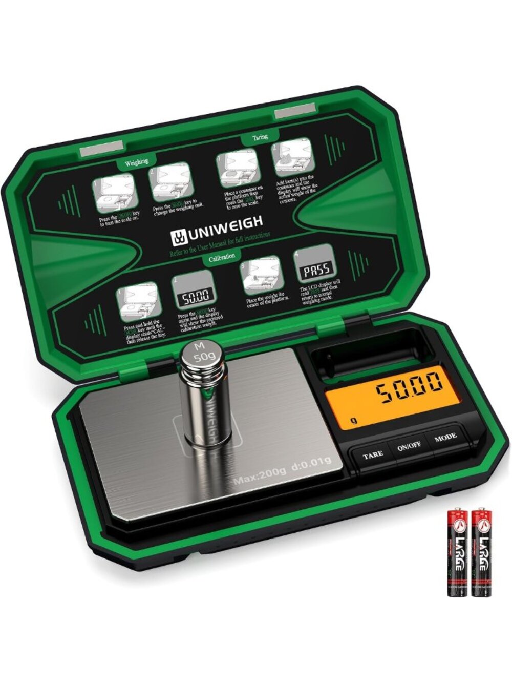 Precision Digital Pocket Scale 200g/0.01g | Mini Jewelry & Coin Scale with Cal